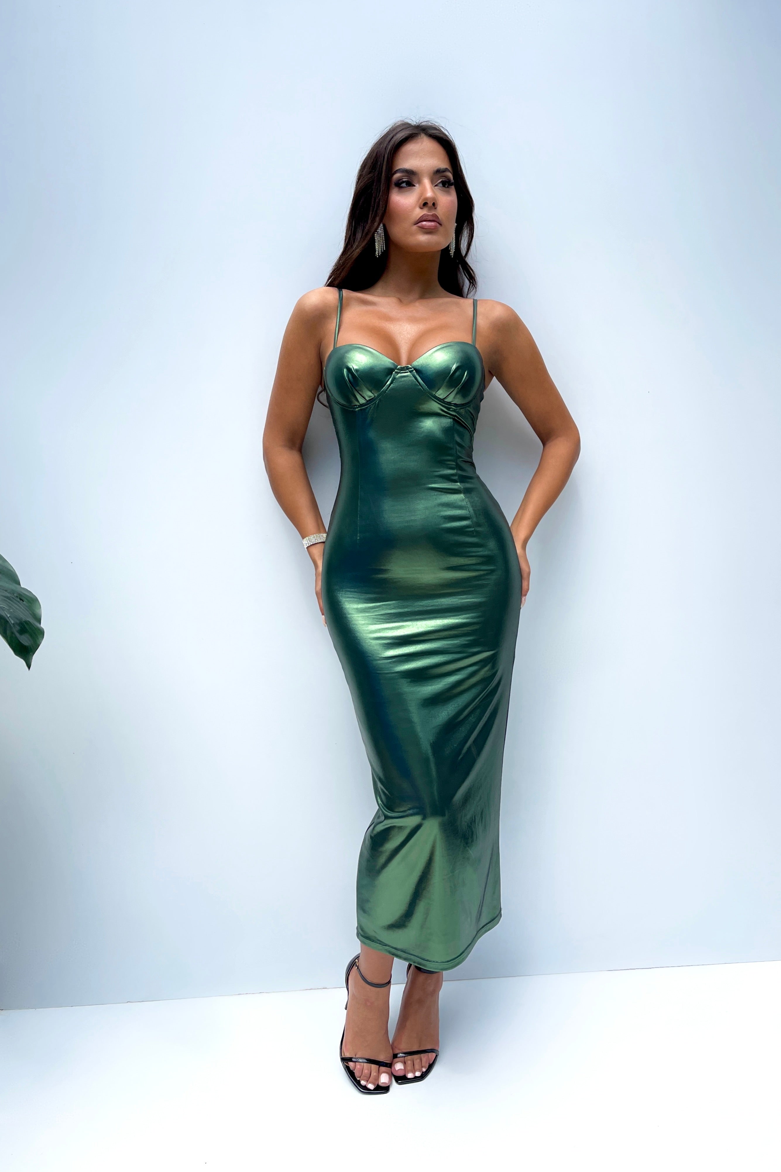 Avenie Emerald Dress