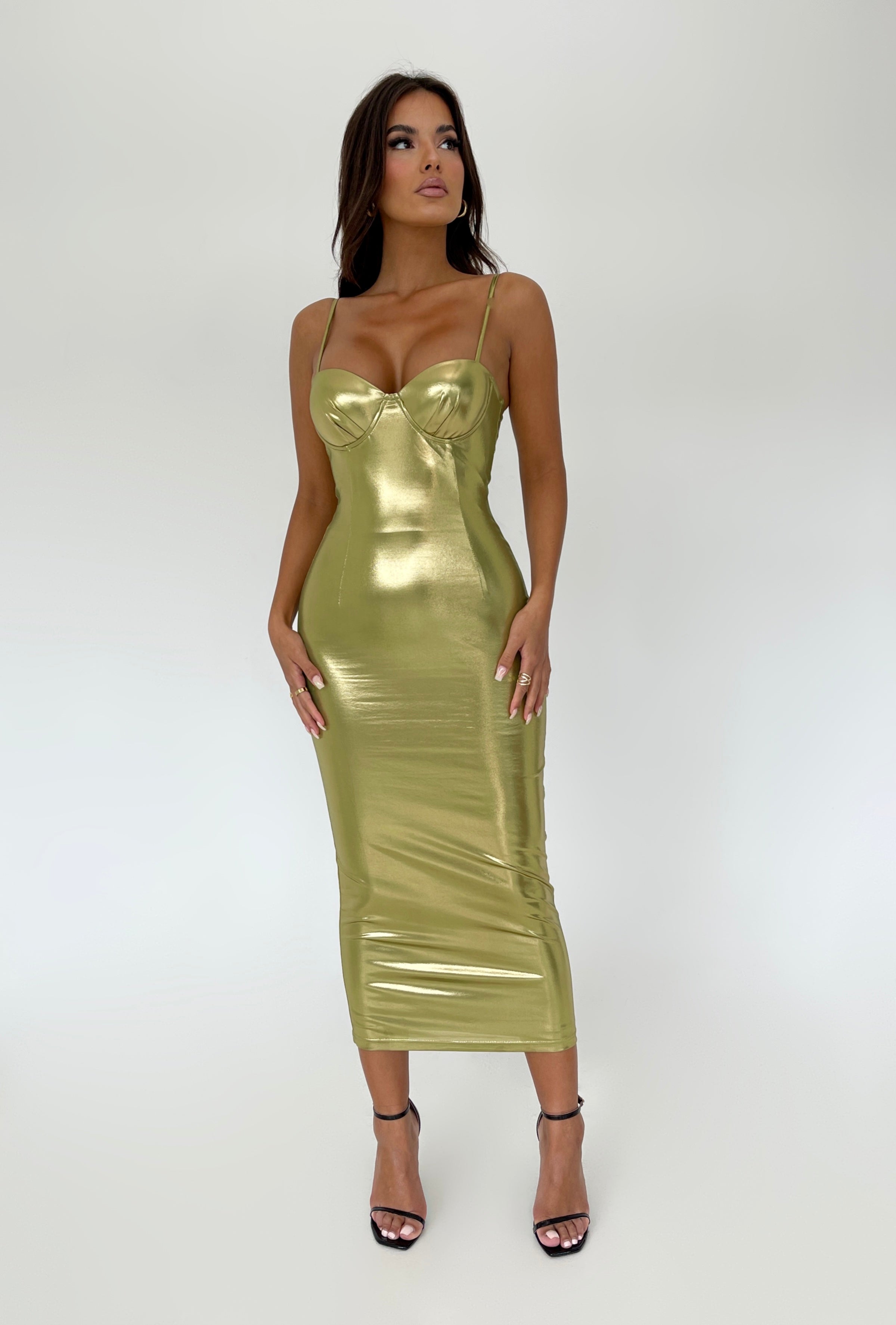 Avenie Gold Dress
