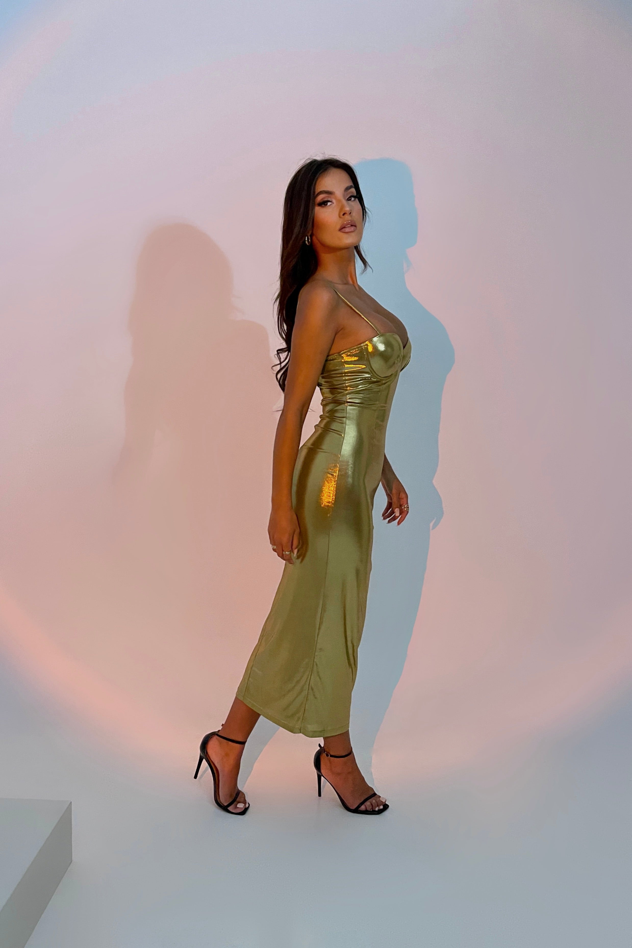 Avenie Gold Dress