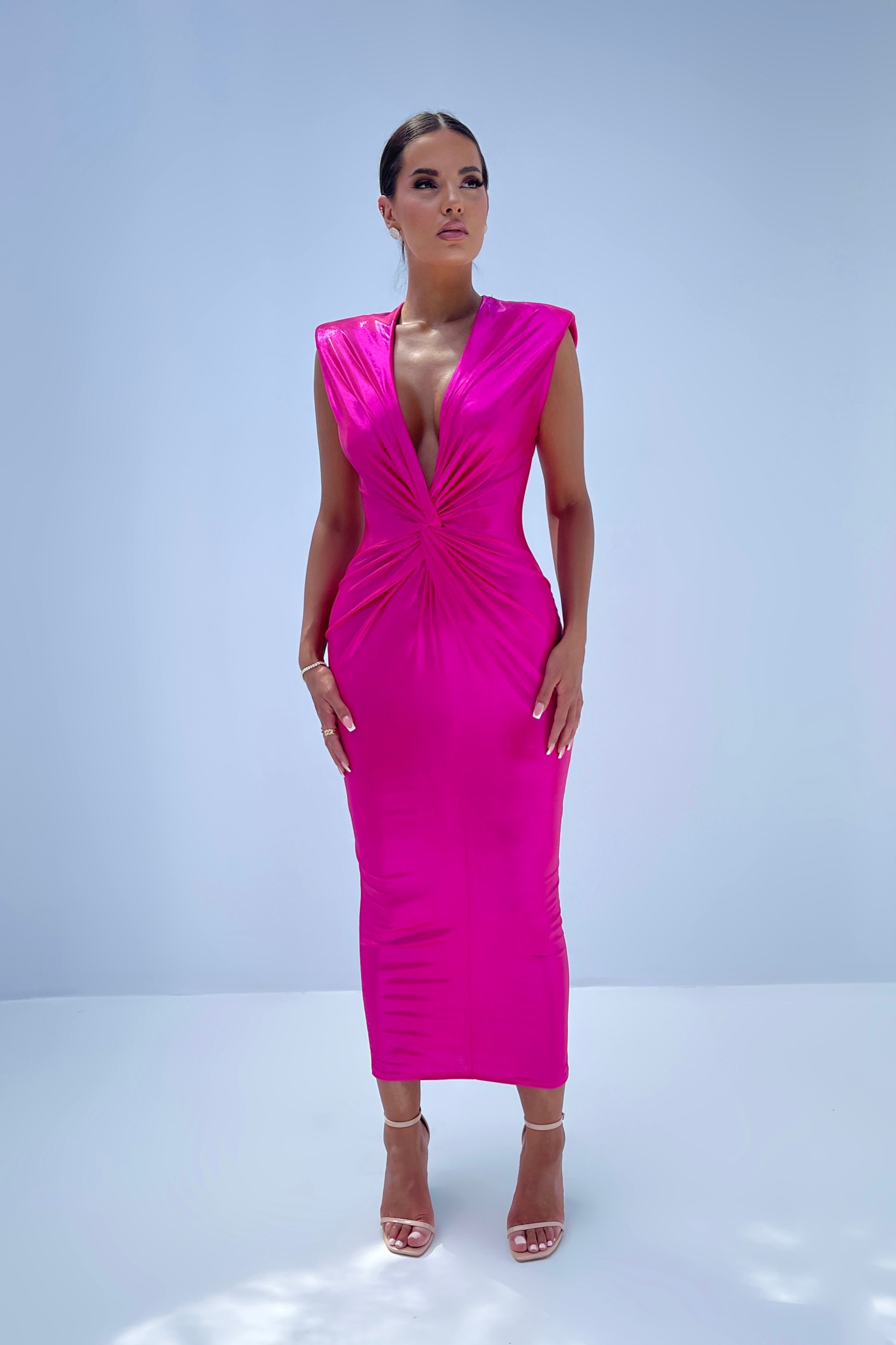 Elowen Pink Metallic Dress