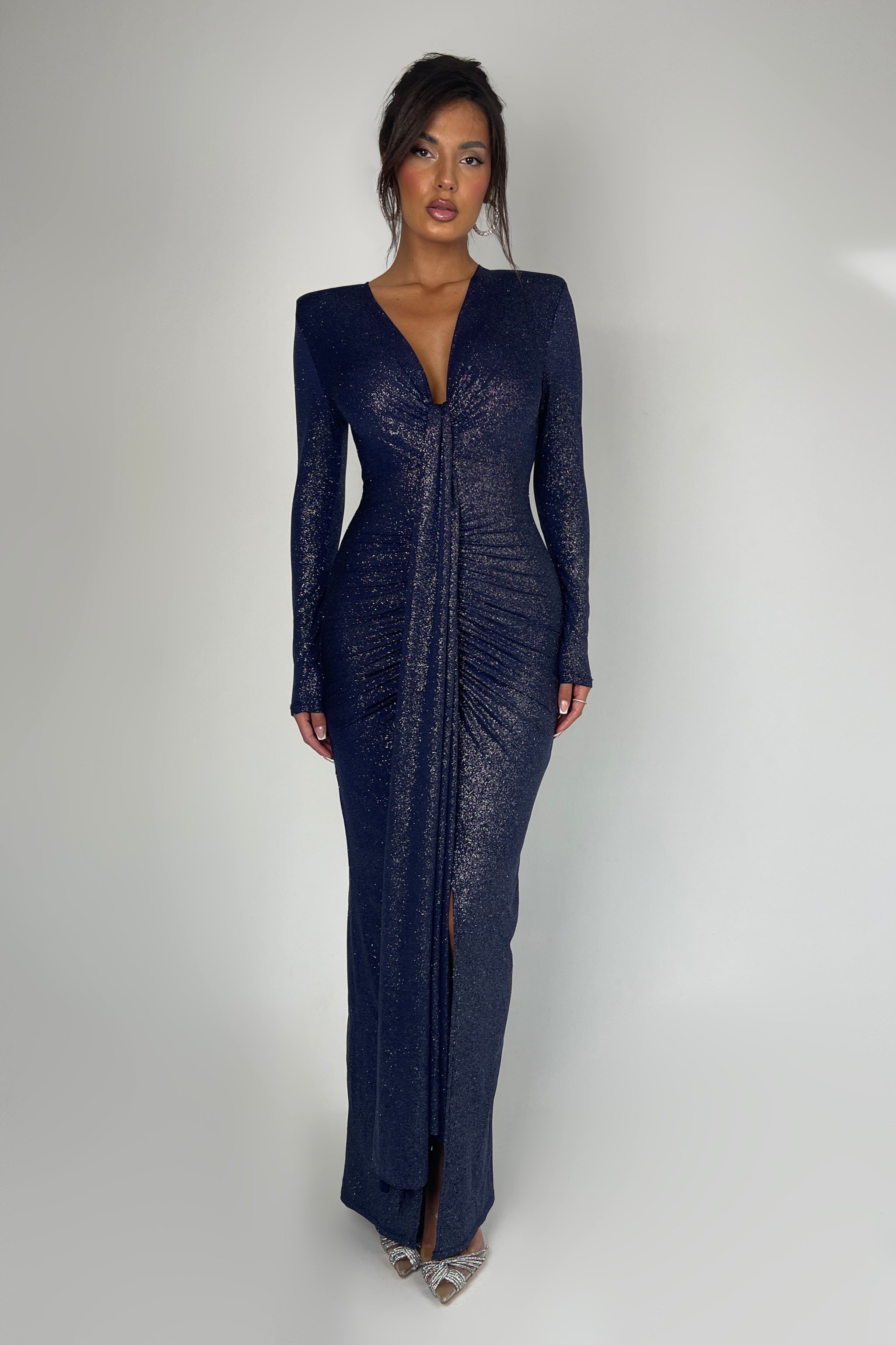 Florennce Navy Glitter Dress | Label Nue