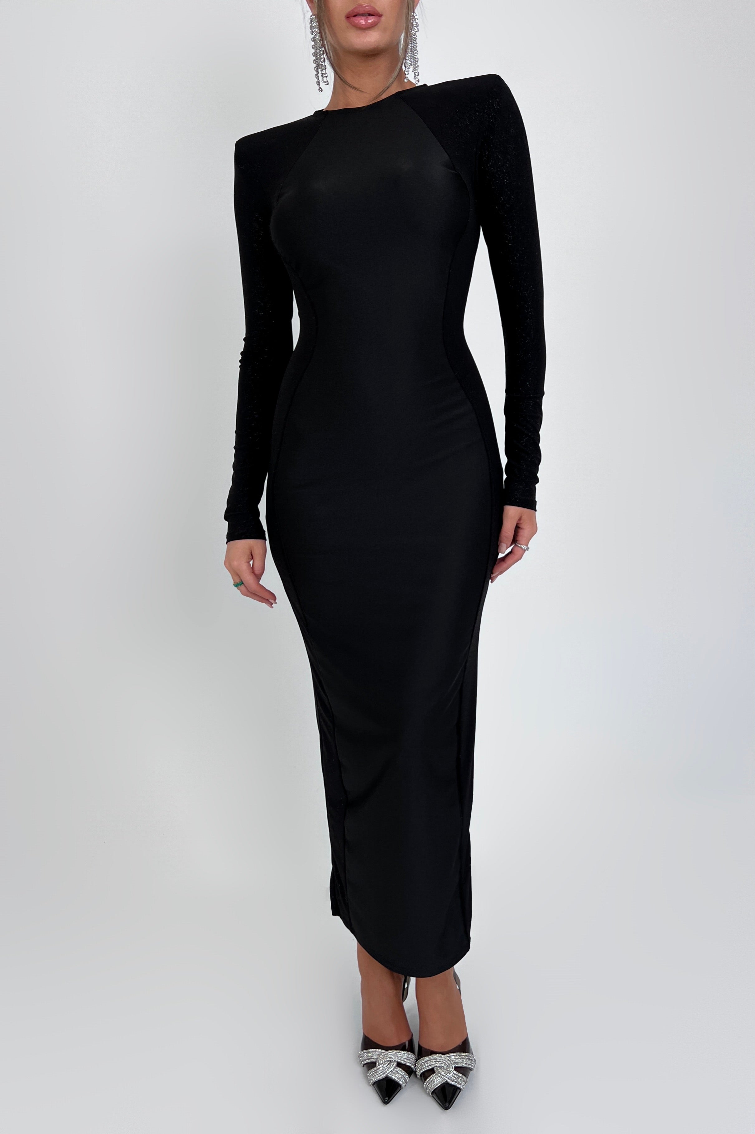 Karoline Black Glitter Dress