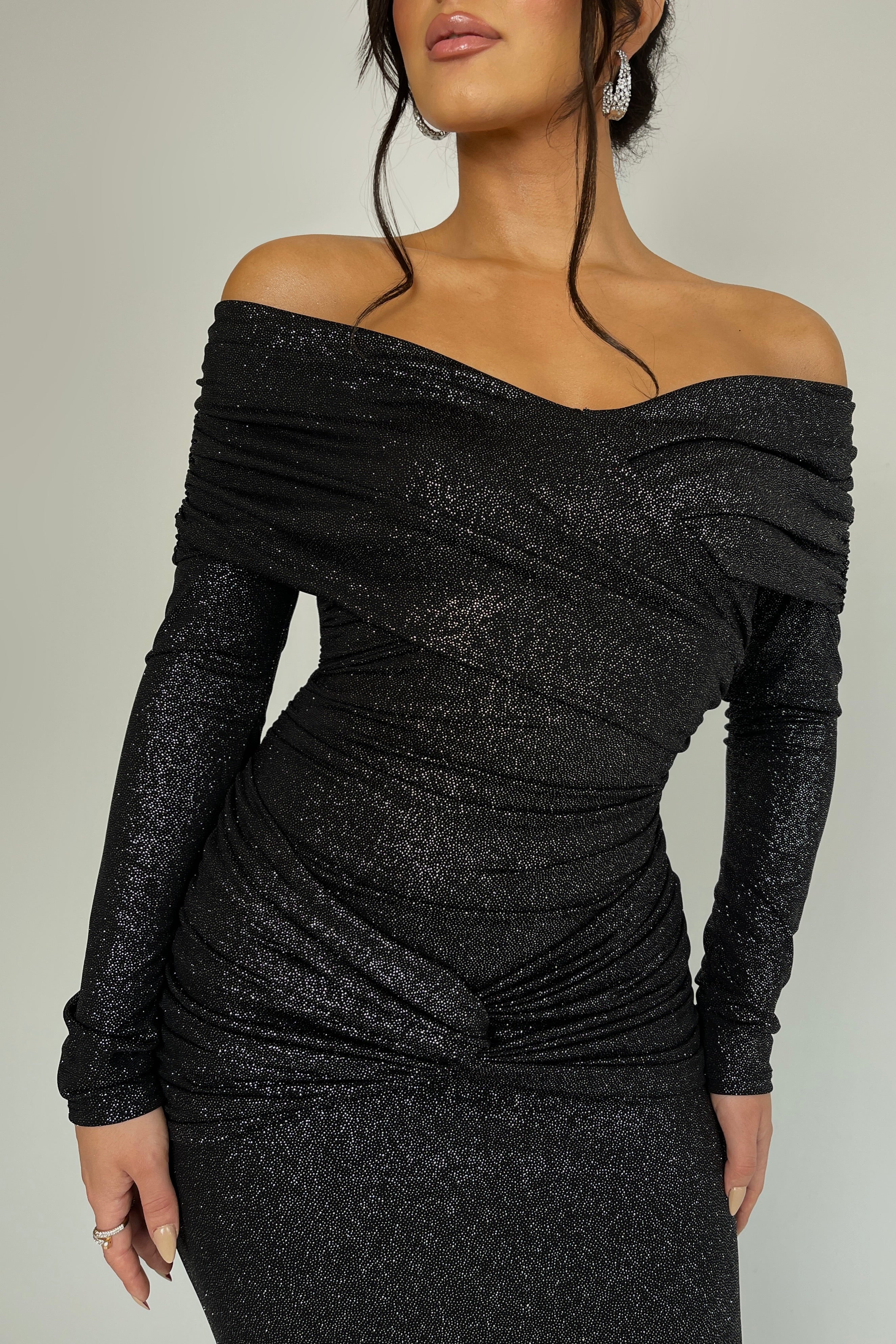Lorelei Black Glitter Dress