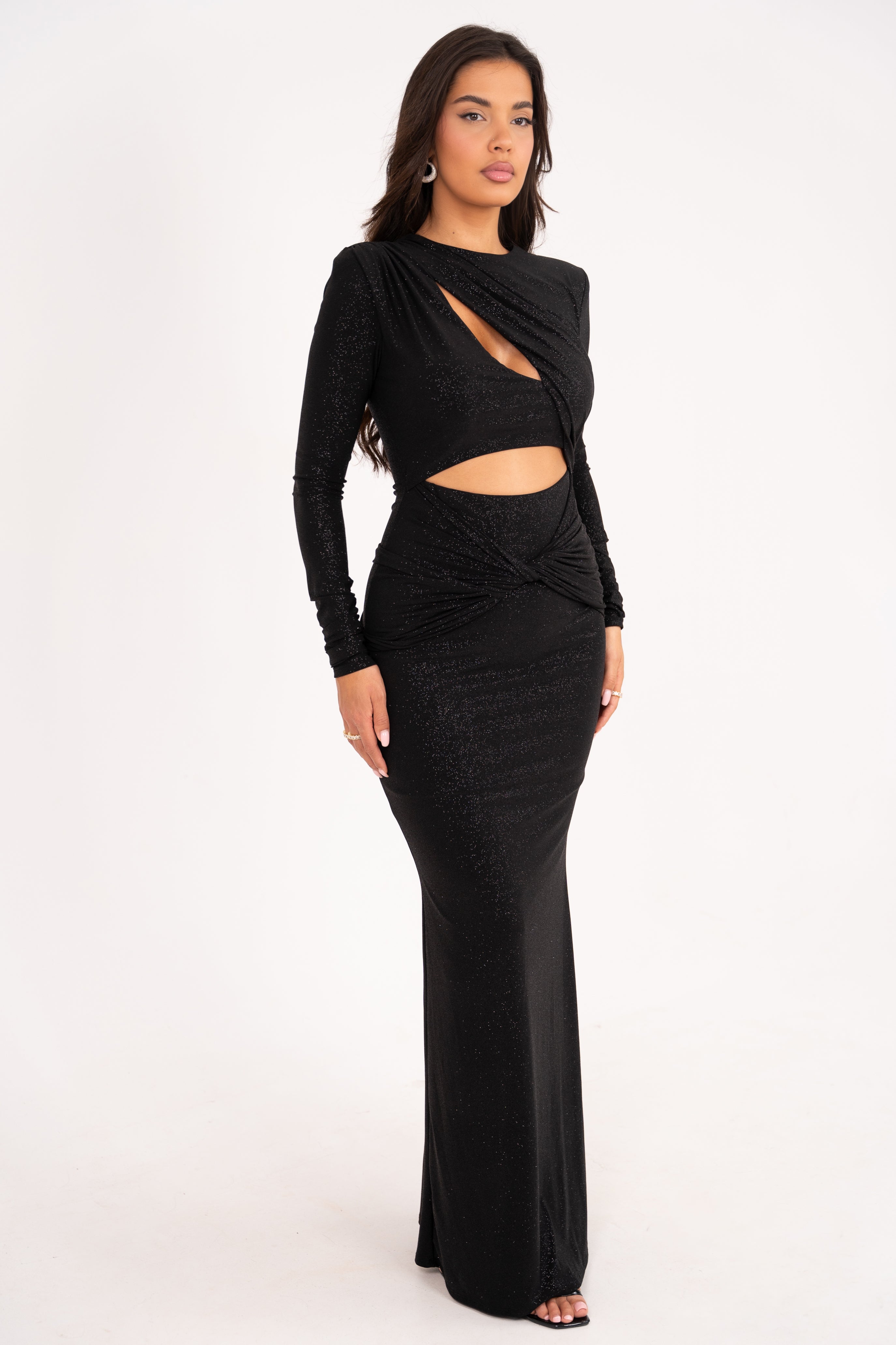 Reyah Black Glitter Dress