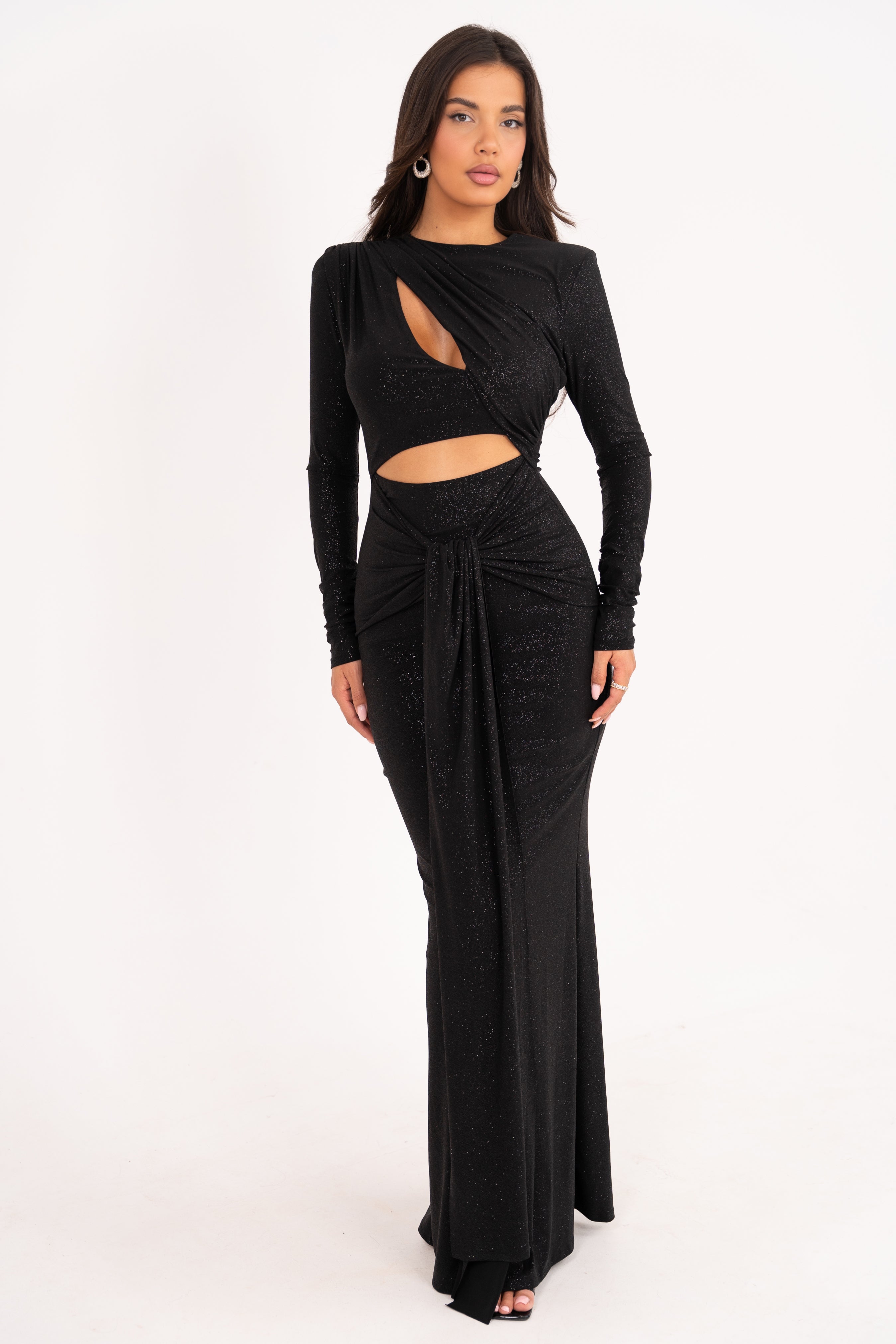 Reyah Black Glitter Dress