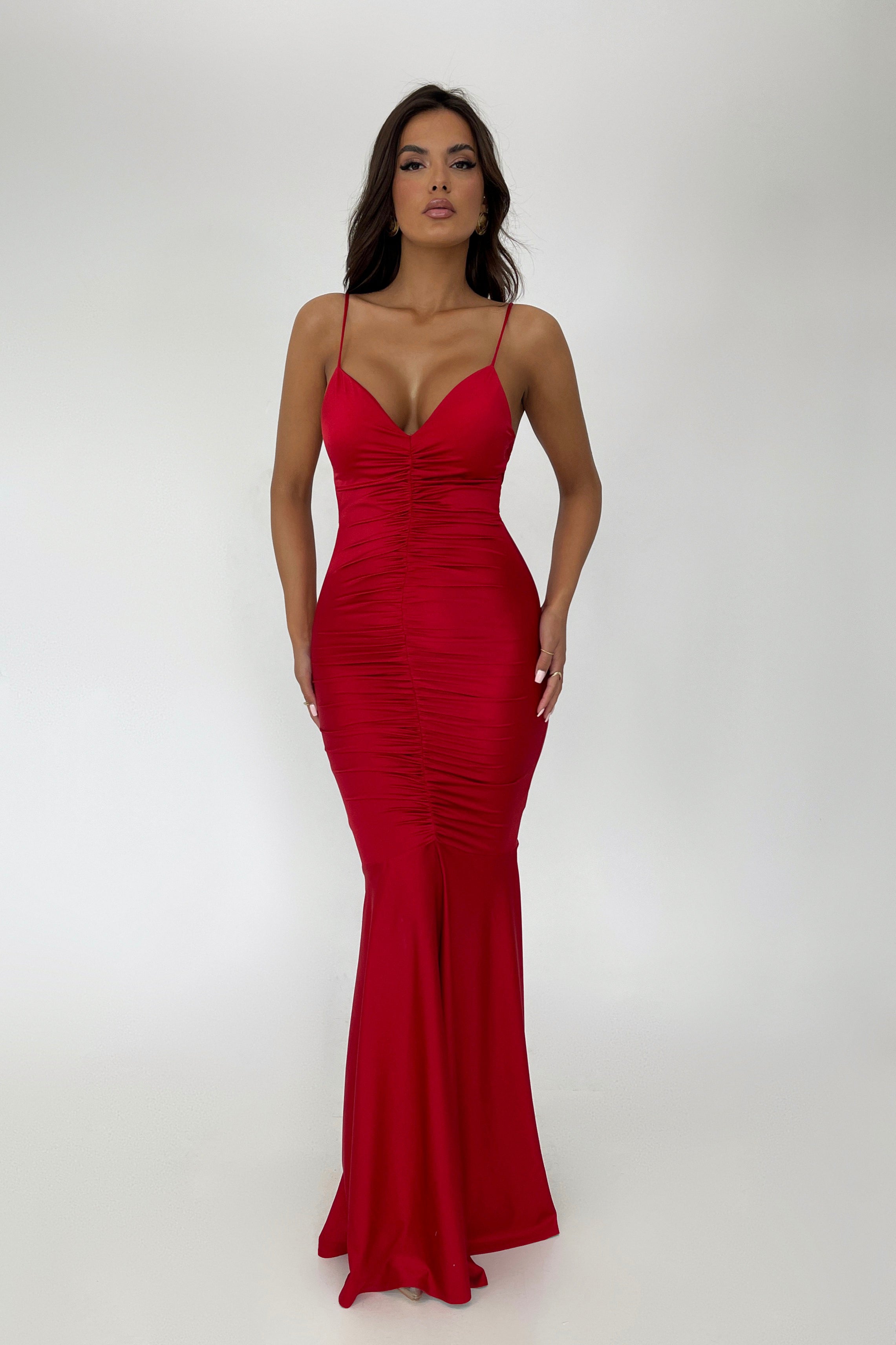 Sarina Deep Red Dress