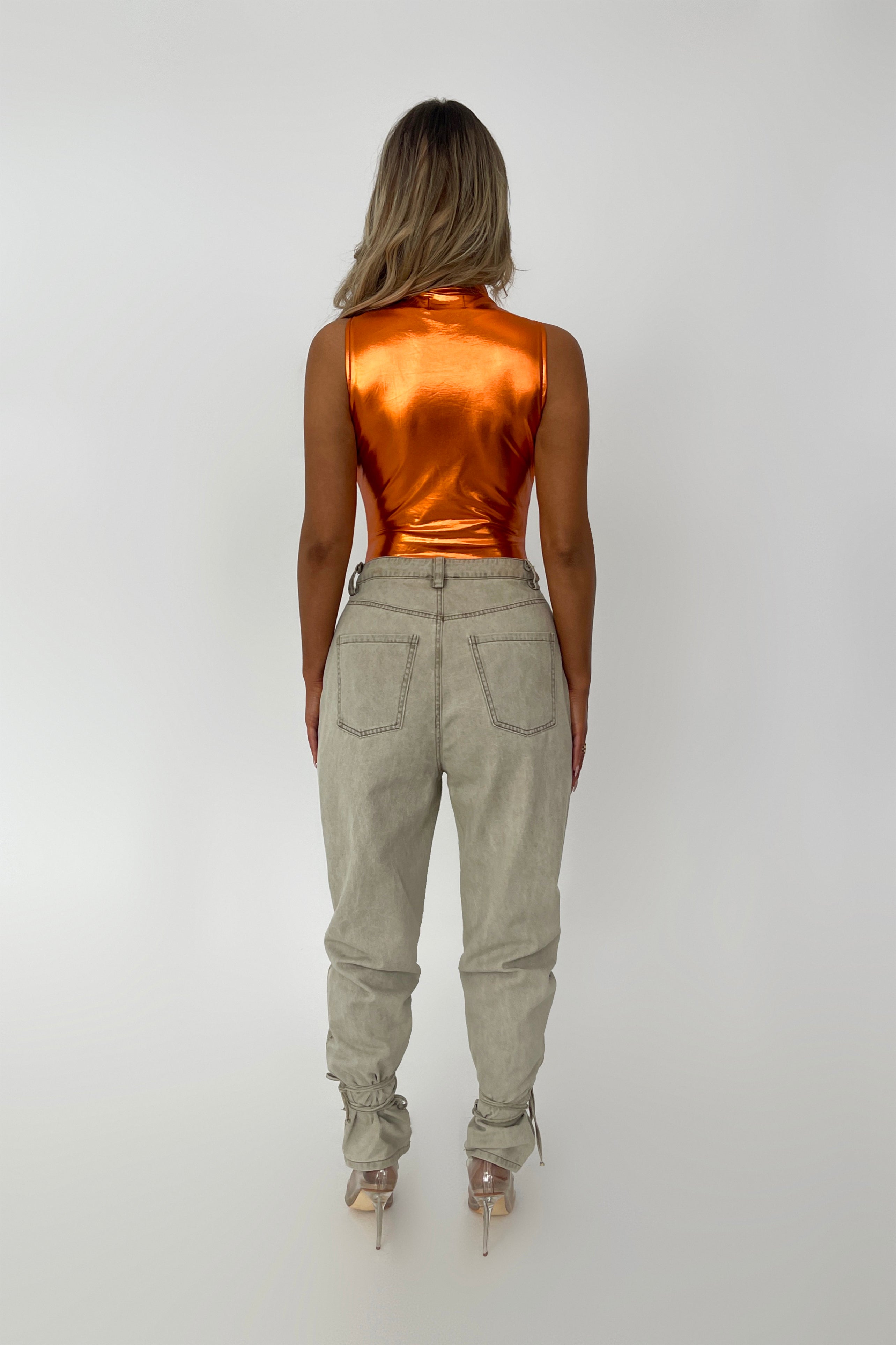Samanta Orange Bodysuit